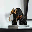 GobekUsa Elephant Mother-calf Golden Resin Sculpture Figurine