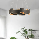 GobekUsa Black Scandinavian Style Ceiling Chandelier LED Lustres for Living Room Bedroom