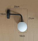 Black and gold glass wall lamp bedroom dual globe sconce by Decorbites