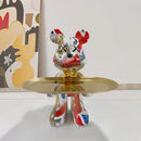 GobekUsa Graffiti Bear Figurine Home Decor Sculpture Shelf Statue Table Gift