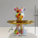 GobekUsa Graffiti Bear Figurine Home Decor Sculpture Shelf Statue Table Gift
