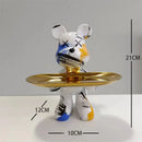 GobekUsa Graffiti Bear Figurine Home Decor Sculpture Shelf Statue Table Gift