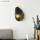 GobekUsa Shell Resin Art LED Wall Sconce Light for Living Room with Metallic Ellipse