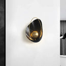 GobekUsa Shell Resin Art LED Wall Sconce Light for Living Room with Metallic Ellipse