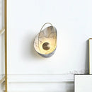 GobekUsa Shell Resin Art LED Wall Sconce Light for Living Room with Metallic Ellipse