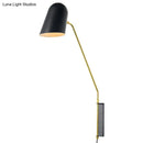 GobekUsa Nordic Black Wall Sconce with Bedside Reading Light and Metal Shade