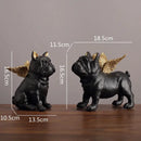 GobekUsa French Bulldog Dog Sculpture Set - Resin Desktop Decor Ornaments