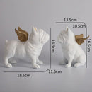 GobekUsa French Bulldog Dog Sculpture Set - Resin Desktop Decor Ornaments