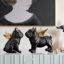 GobekUsa French Bulldog Dog Sculpture Set - Resin Desktop Decor Ornaments