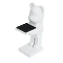 Black and iridescent purple cartoon bear watch stand bedroom decor by Decorbites
