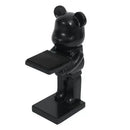 Black and iridescent purple cartoon bear watch stand bedroom decor by Decorbites