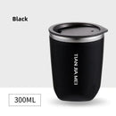 Black and silver 300ml stainless steel vacuum flask kitchen travel cup by Decorbites