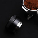 Black and silver espresso distributor coffee leveler kitchen tool by Decorbites