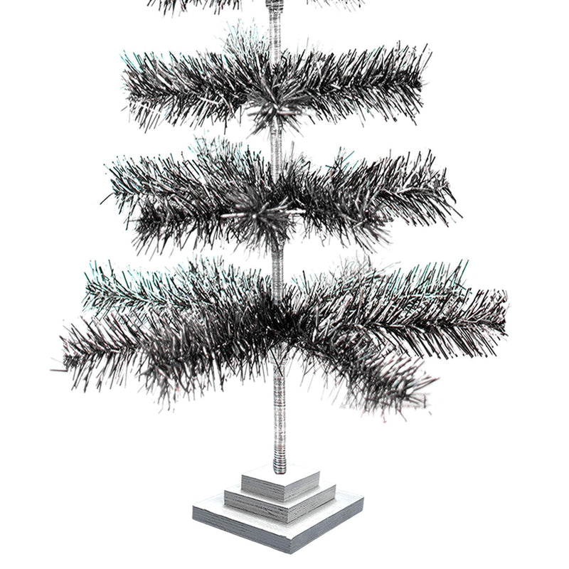 Black & Silver Firework Tinsel Tree