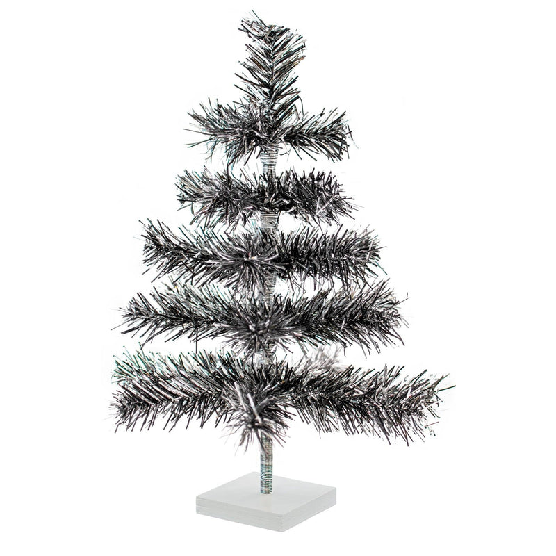 Black & Silver Firework Tinsel Tree