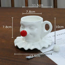 GobekUsa Joker Head Cup & Saucer Porcelain Coffee Mug Set - Clown Character Tea Teacup