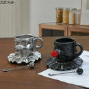 GobekUsa Joker Head Cup & Saucer Porcelain Coffee Mug Set - Clown Character Tea Teacup