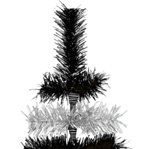 Black & Silver Layered Tinsel Christmas Tree, photo 2 of 23