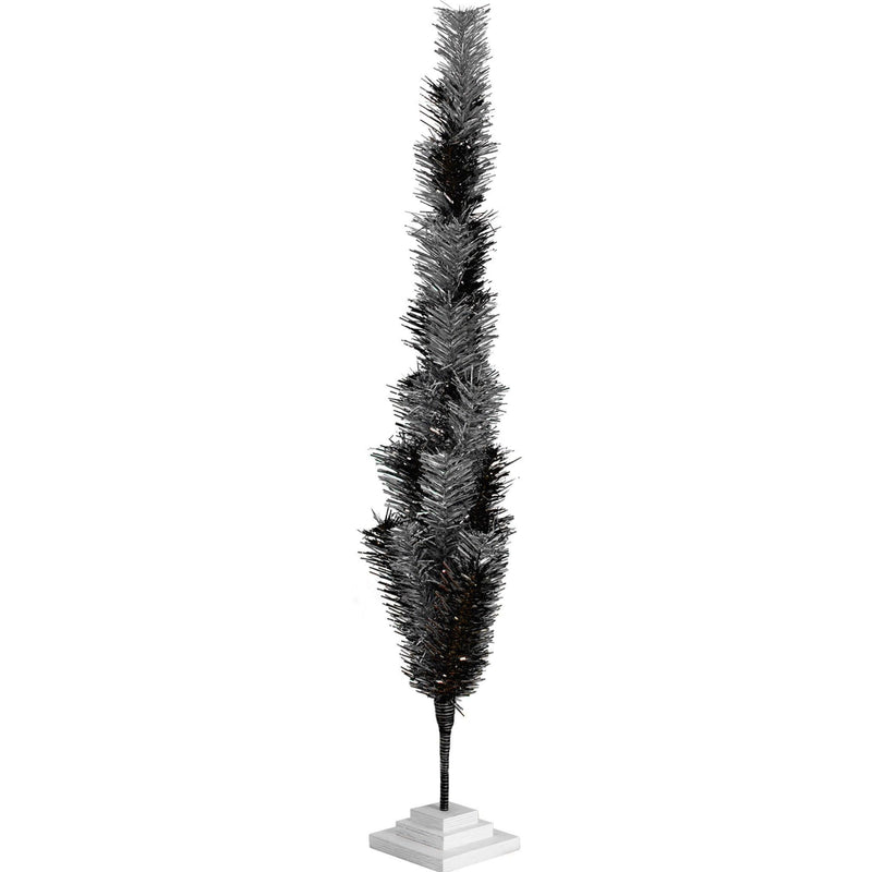 Black & Silver Mixed Tinsel Tree