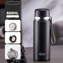 Black and silver stainless steel 24hr cold cup – kitchen travel thermos by Decorbites