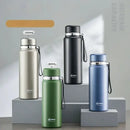 Black and silver stainless steel 24hr cold cup – kitchen travel thermos by Decorbites