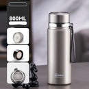 Black and silver stainless steel 24hr cold cup – kitchen travel thermos by Decorbites