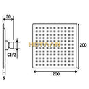 Black and silver stainless steel square shower head for bathroom by Decorbites
