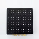 Black and silver stainless steel square shower head for bathroom by Decorbites