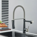 GobekUsa Brass Pull Down Kitchen Faucet Dual Spout Sprayer Mixer Tap