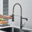 GobekUsa Brass Pull Down Kitchen Faucet Dual Spout Sprayer Mixer Tap