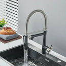 GobekUsa Brass Pull Down Kitchen Faucet Dual Spout Sprayer Mixer Tap