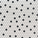MSI Black And White 1” Hexagon Mosaic Tile