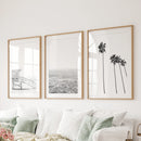 Black White Coastal Wall Art Set: Palms, Ocean, Lifeguard by Wall Art Set