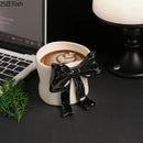 Black and white bowknot porcelain coffee cup dining room mug by Decorbites