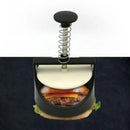 Black and white burger press kitchen meat maker with spring handle by Decorbites
