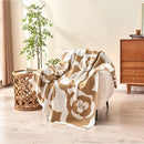 GobekUsa Camellia Knitted Blanket: Soft Spring/Summer Office Nap Sofa High-End Single Quilt
