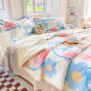 GobekUsa Cartoon Print Cozy Blanket - Milk Velvet & Cashmere - Winter/Spring Duvet Cover