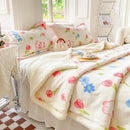GobekUsa Cartoon Print Cozy Blanket - Milk Velvet & Cashmere - Winter/Spring Duvet Cover