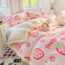 GobekUsa Cartoon Print Cozy Blanket - Milk Velvet & Cashmere - Winter/Spring Duvet Cover