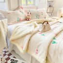 GobekUsa Cartoon Print Cozy Blanket - Milk Velvet & Cashmere - Winter/Spring Duvet Cover