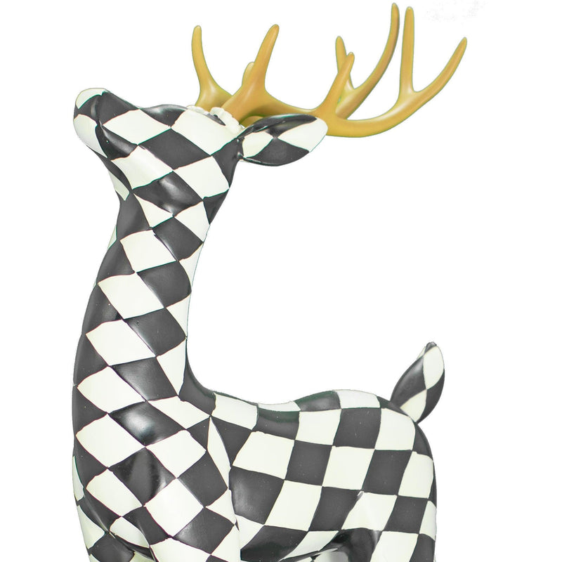 Black and White Checkered Reindeer