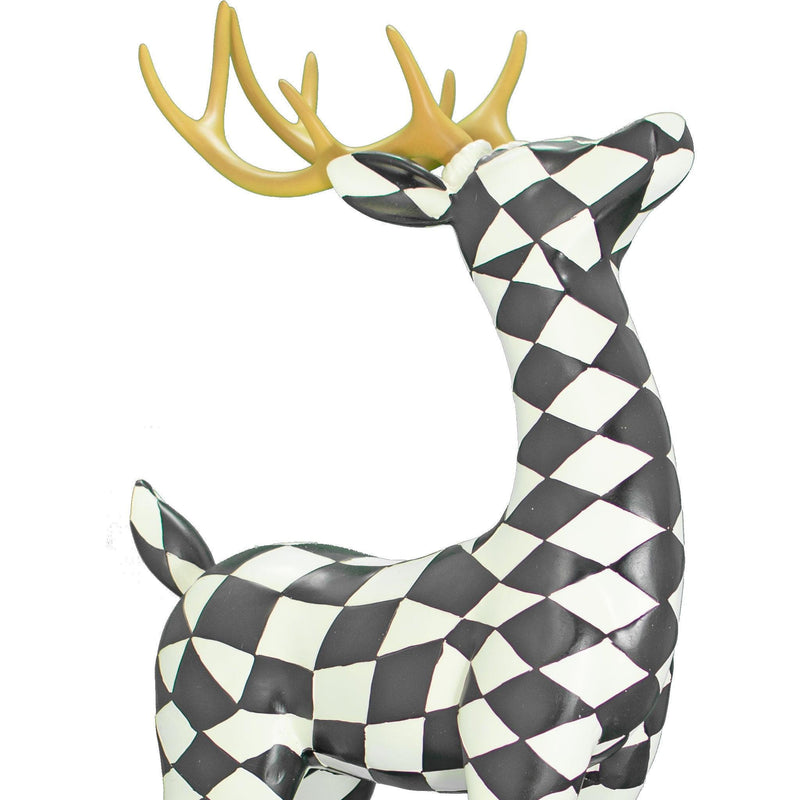 Black and White Checkered Reindeer