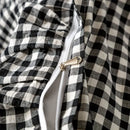 GobekUsa Cotton Plaid Stripe Ruffles Bedding Set with Lace Accents