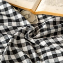 GobekUsa Cotton Plaid Stripe Ruffles Bedding Set with Lace Accents