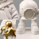 Black and white diver girl resin statue living room octopus decor by Decorbites