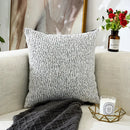 Black and white geometric chenille pillow cover living room decor by Decorbites