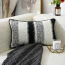Black and white geometric chenille pillow cover living room decor by Decorbites