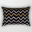 Black and white geometric wave line pillowcase set bedroom decor by Decorbites