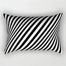 Black and white geometric wave line pillowcase set bedroom decor by Decorbites