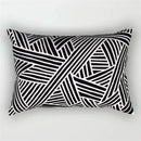 Black and white geometric wave line pillowcase set bedroom decor by Decorbites